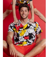 Pijama Hombre Verano Disney Mickey Rojo Bolsillos Algodón