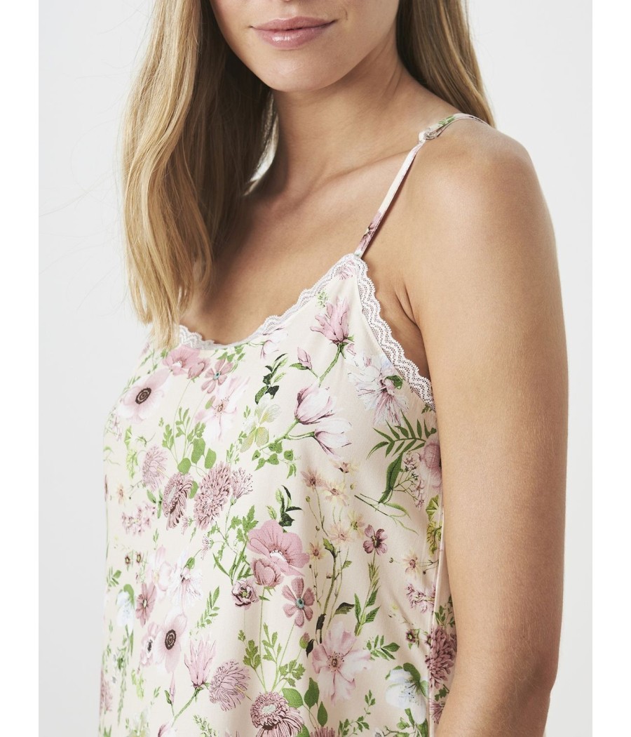 Camisón corto verano mujer J&J Brothers Flores bolsillos viscosa