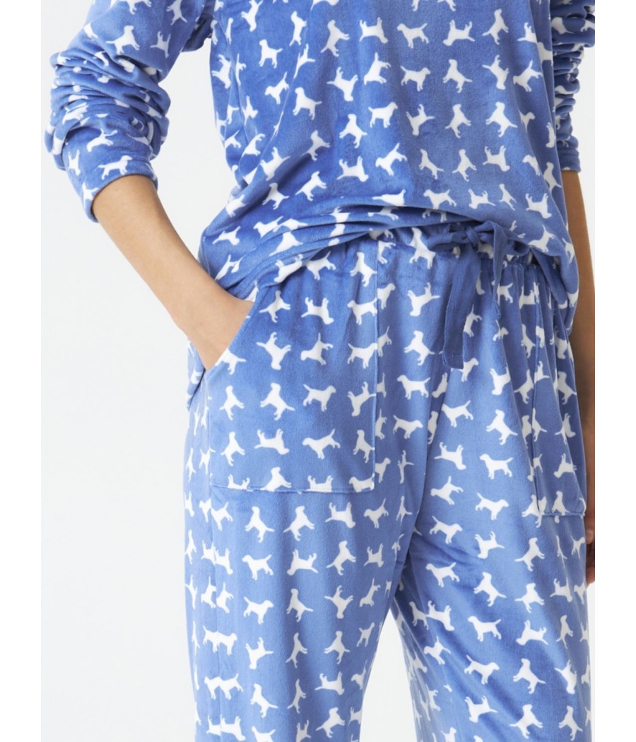 Pijama térmico mujer invierno J&J Brothers Micro coralina Perros bolsillos