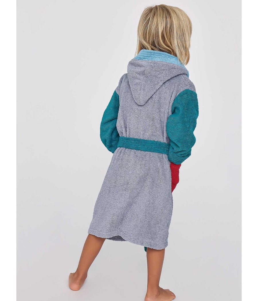 Albornoz hombre Muidemi gris Colores capucha bolsillos algodón