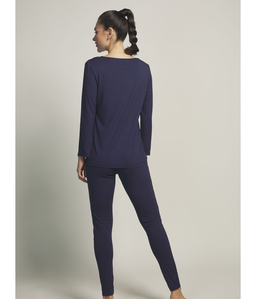 Pijama Selmark mujer invierno azul Legging