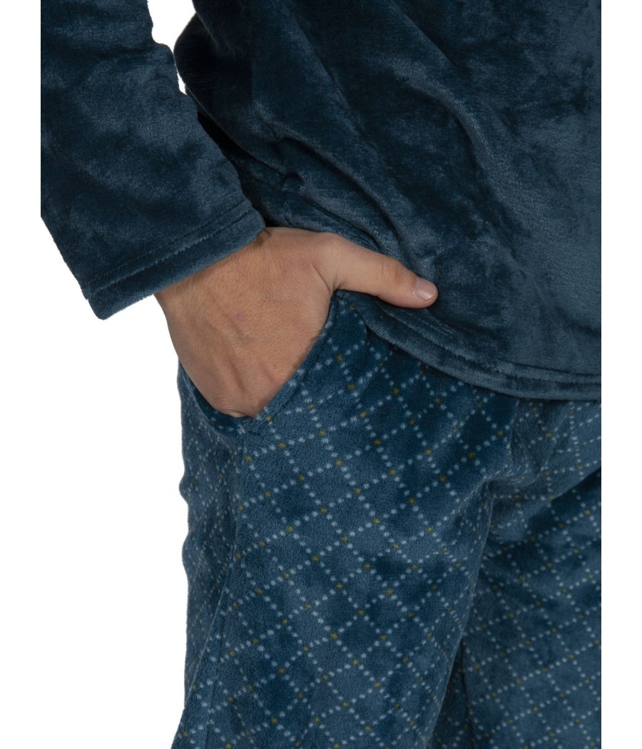 Pijama térmico hombre Javier Golmar bolsillos coralina