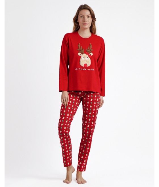 Pijama Navidad mujer Admas My Bells rojo algodón Colección Familiar