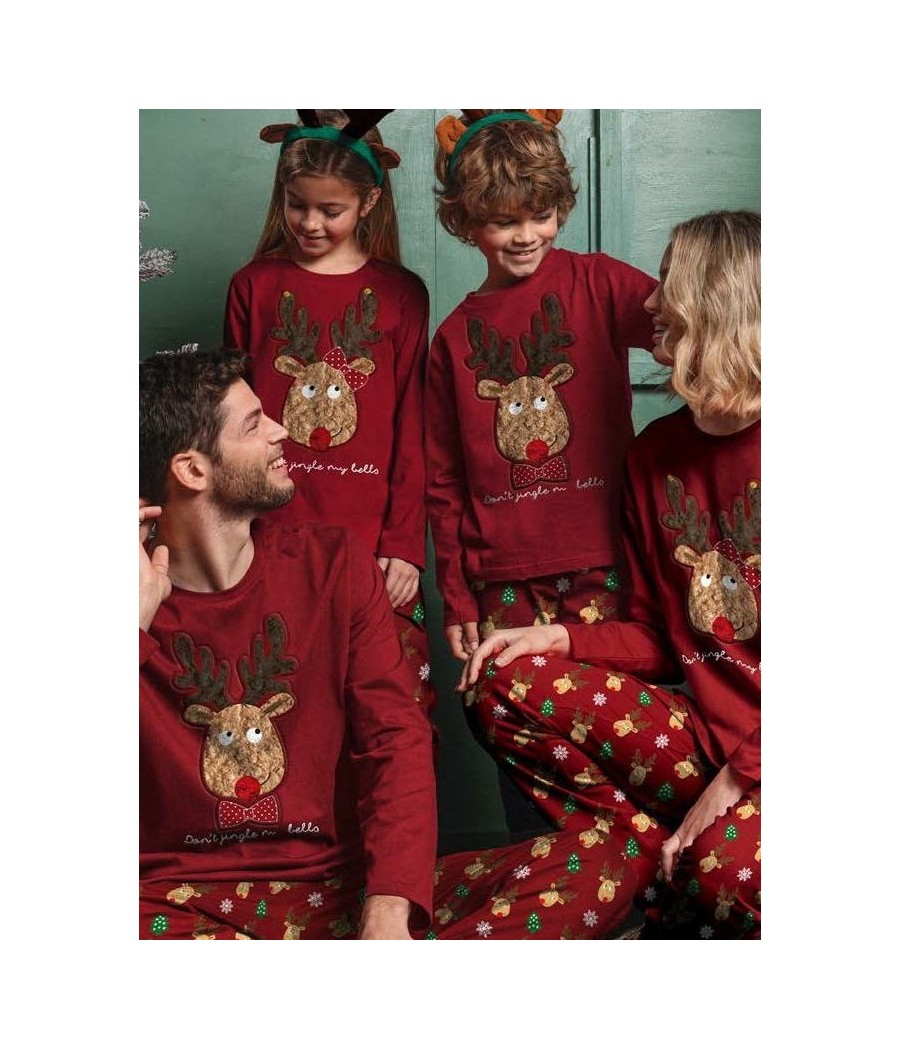 Pijama Navidad mujer Admas My Bells rojo algodón Colección Familiar