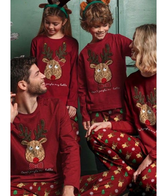 Pijama Navidad Niña Admas My Bells Rojo Algodón Colección Familiar