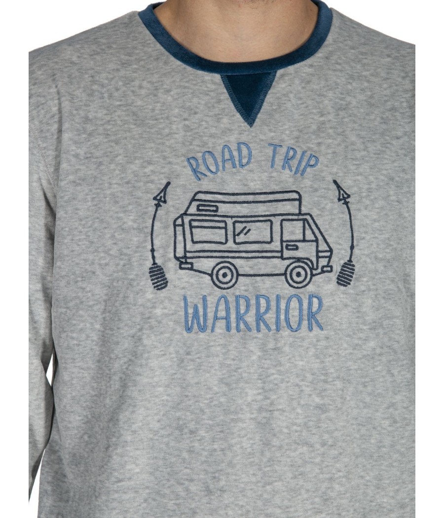 Pijama puños térmico hombre Javier Golmar Road gris bolsillos terciopelo