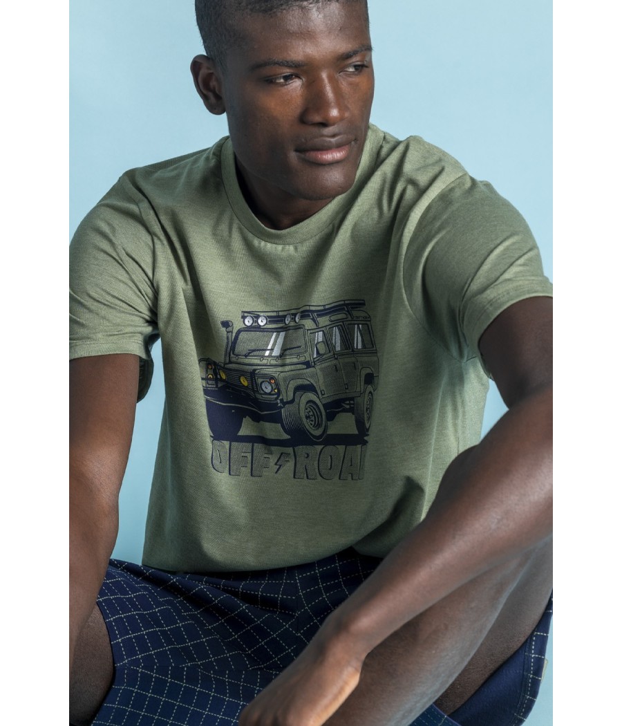 Pijama verano hombre Admas Road caqui algodón