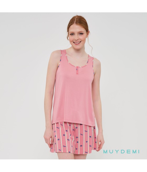 Pijama verano mujer Muydemi rosa