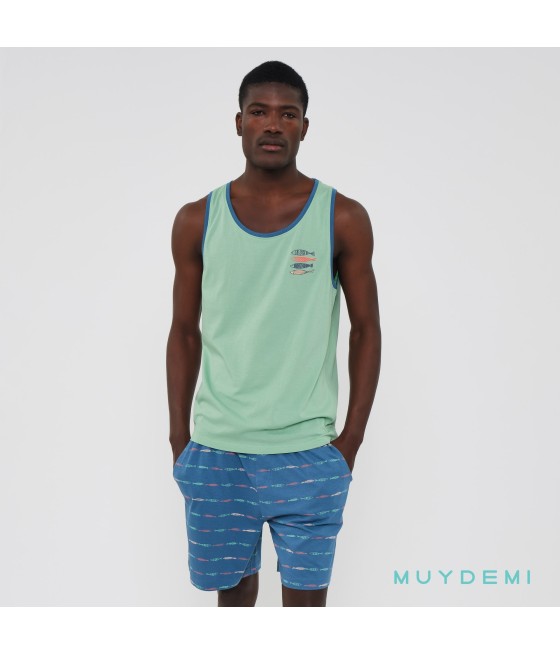 Pijama verano hombre Muydemi sin mangas