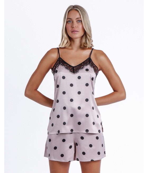 Pijama mujer verano mujer Admas Classic Dots Nude Lunares...