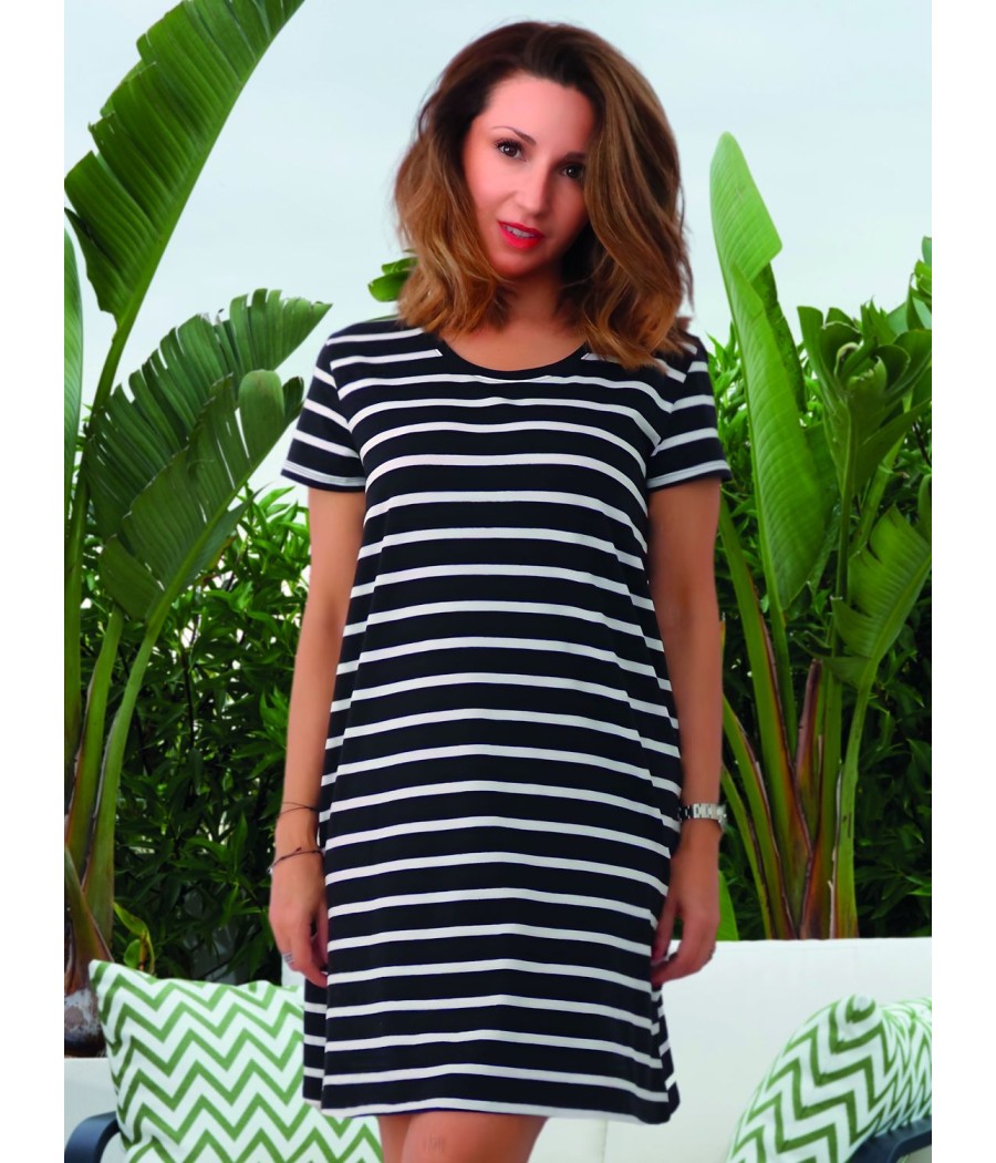 Camisón verano mujer Blanca Hernández marinero algodón