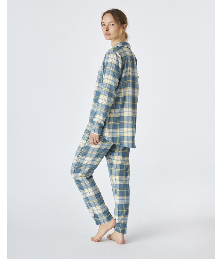 Pijama abierto invierno mujer J&J Brothers cuadros franela