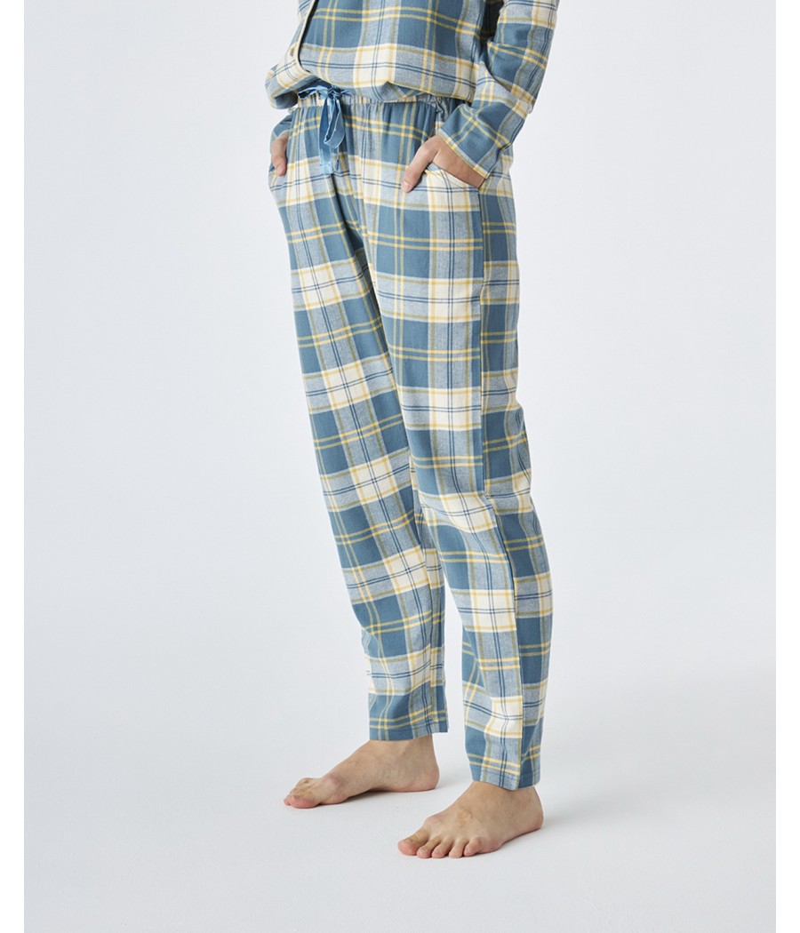 Pijama abierto invierno mujer J&J Brothers cuadros franela