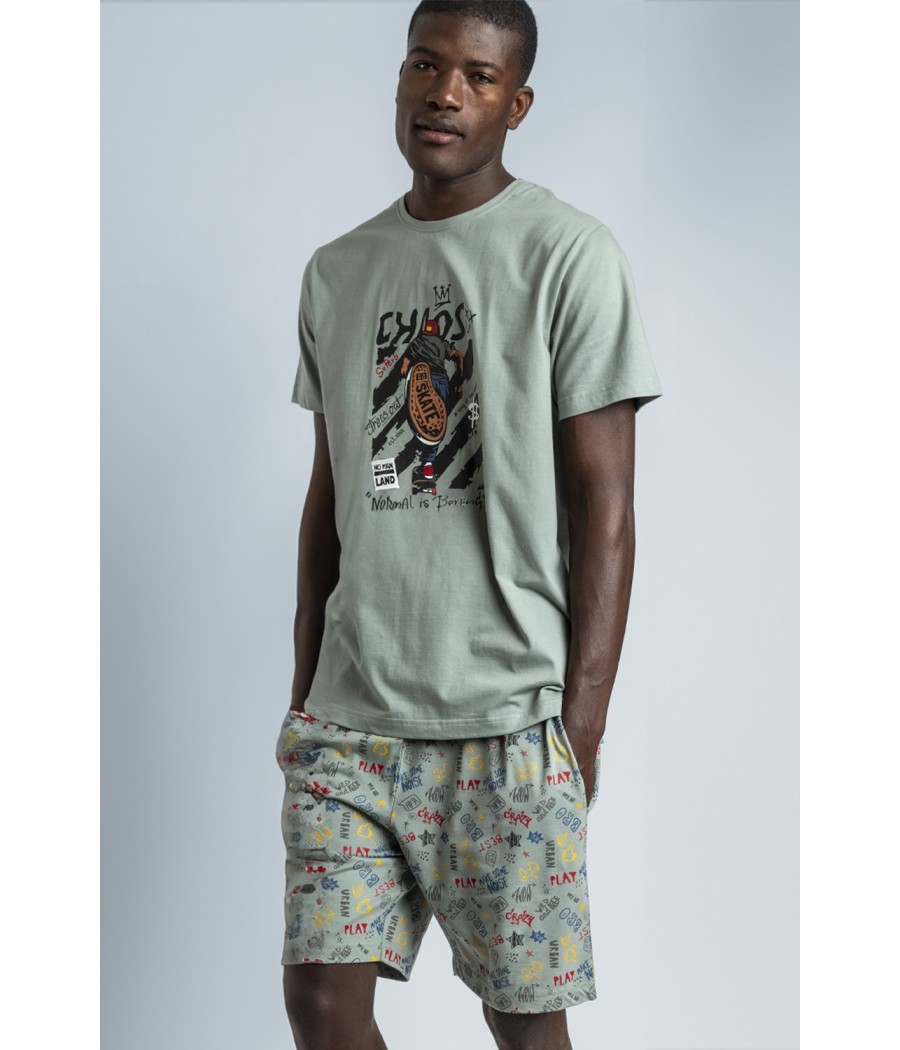 Pijama verano hombre Admas skate algodón