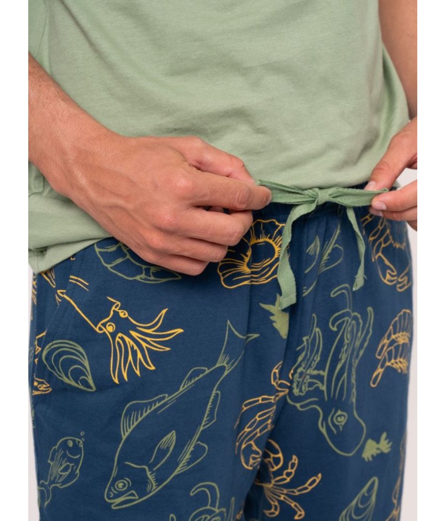 Pijama verano hombre Muydemi Ocean algodón