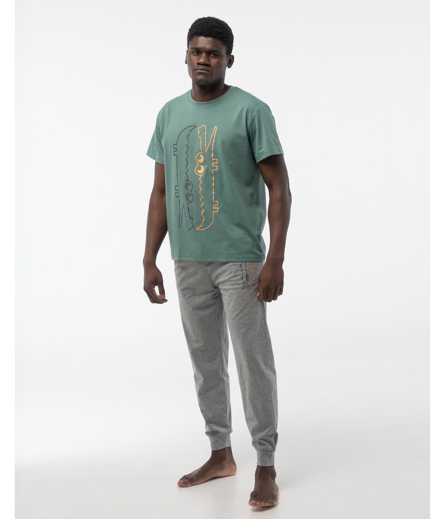 Pijama verano hombre Little Unicorn 3 piezas verde