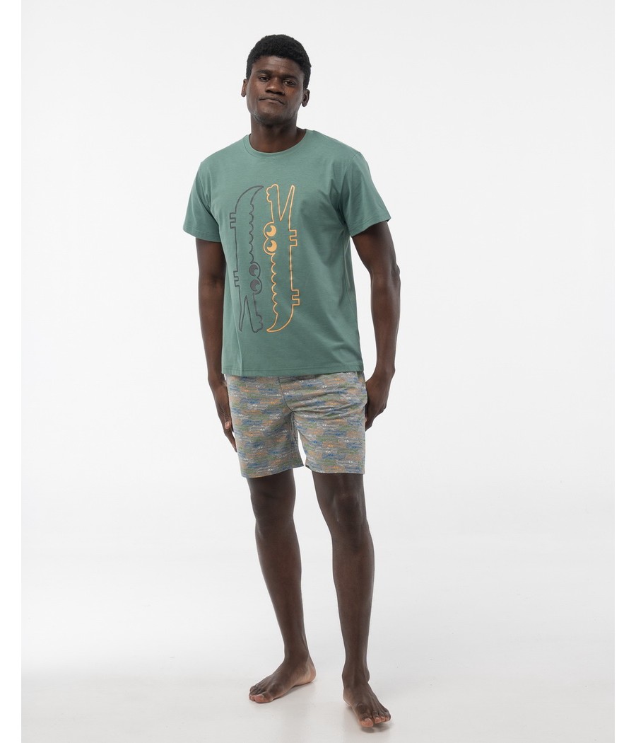 Pijama verano hombre Little Unicorn 3 piezas verde