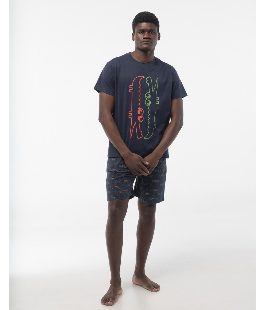 Pijama verano hombre Little Unicorn 3 piezas marino