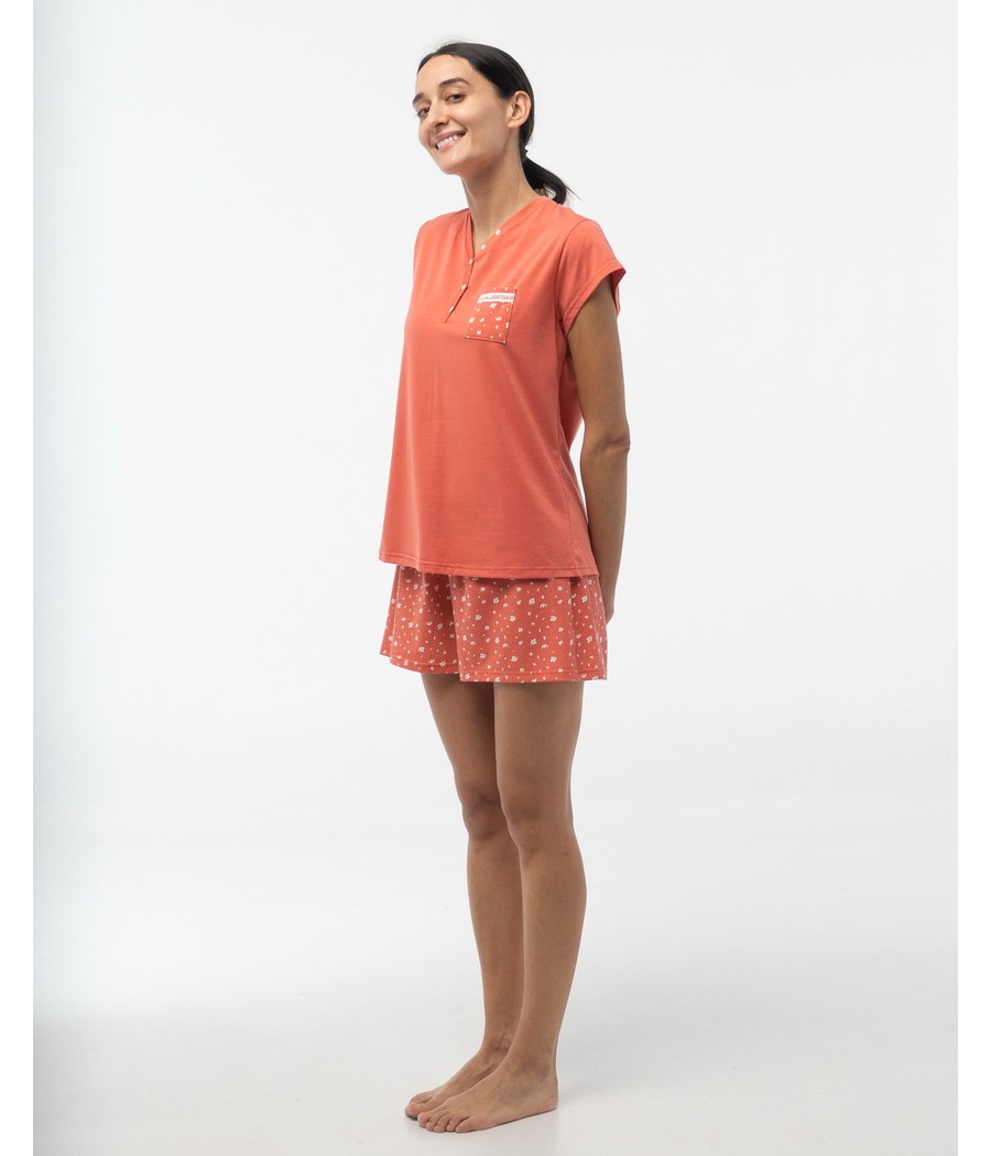 Pijama verano mujer Little Unicorn rojo manga corta