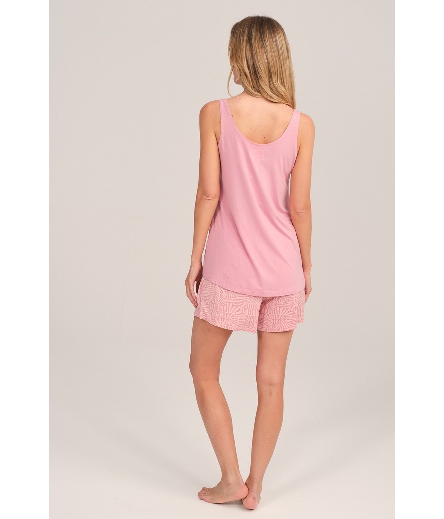 Pijama verano mujer J&J Brothers punto modal rosa