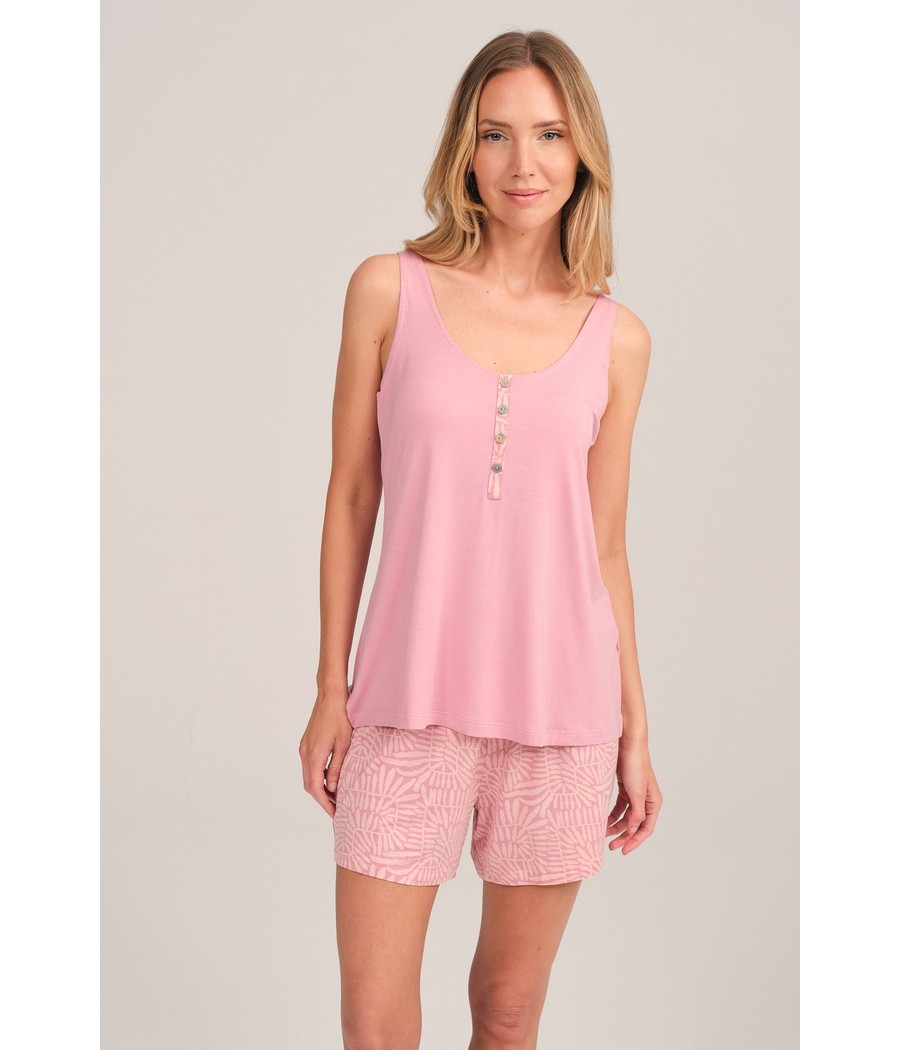 Pijama verano mujer J&J Brothers punto modal rosa