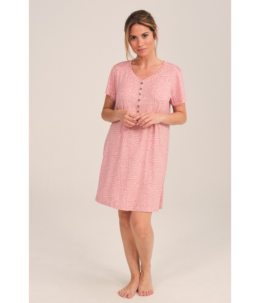 Camisón manga corta mujer J&J Brothers modal rosa