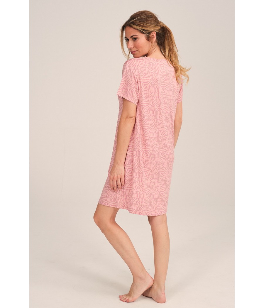 Camisón manga corta mujer J&J Brothers modal rosa