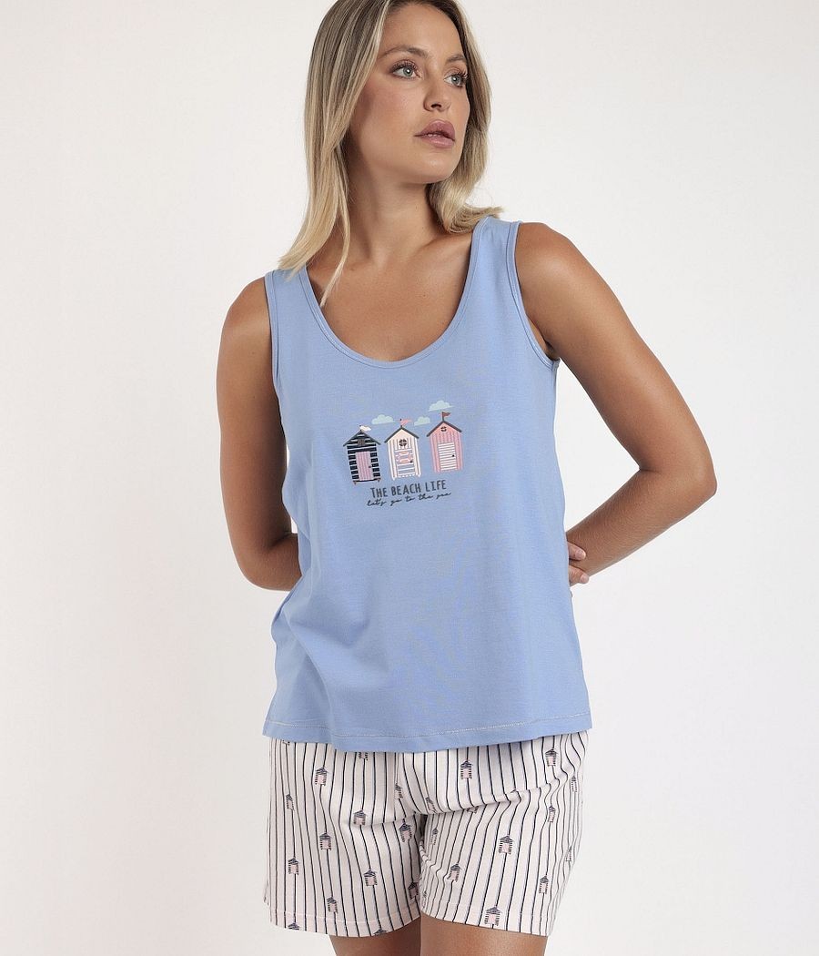 Pijama verano mujer ADMAS Beach azul