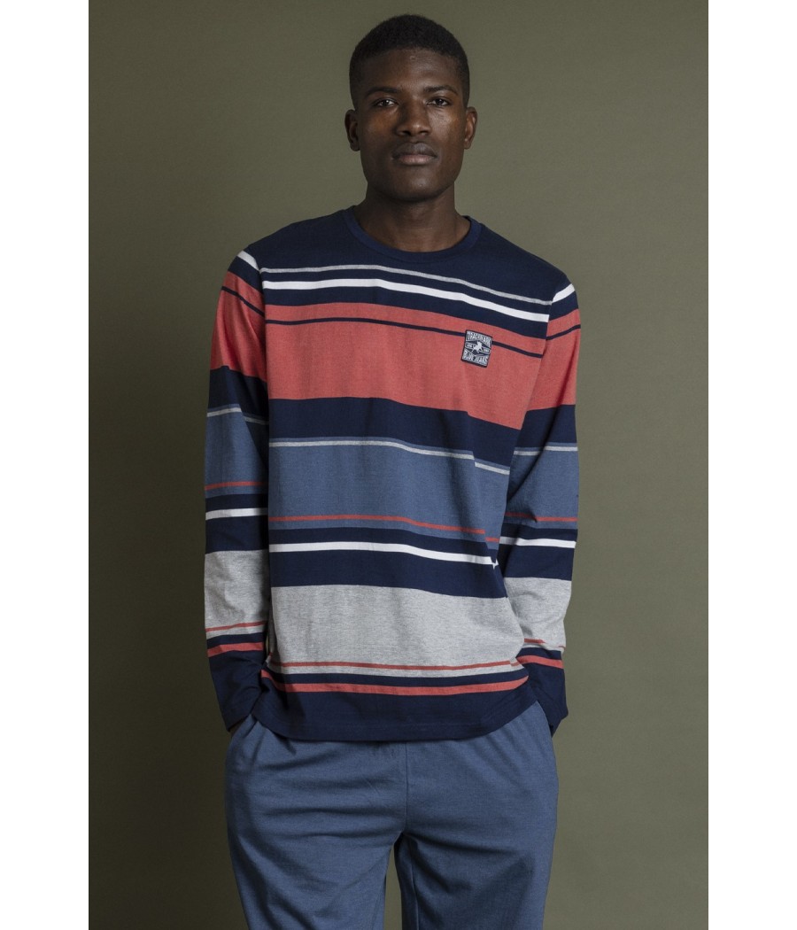 Pijama invierno hombre Lois Original rayas bolsillos