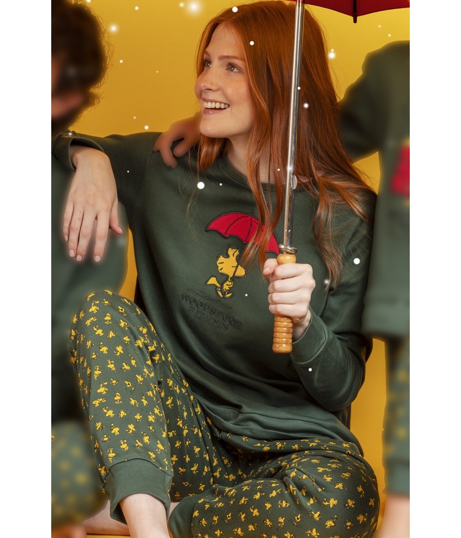Pijama invierno mujer Peanuts Emilio algodón