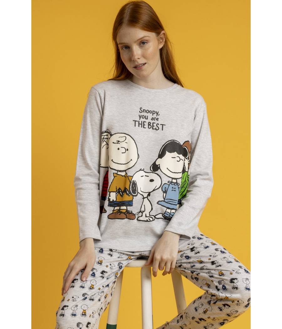 Pijama invierno mujer Peanuts Snoopy the best algodón