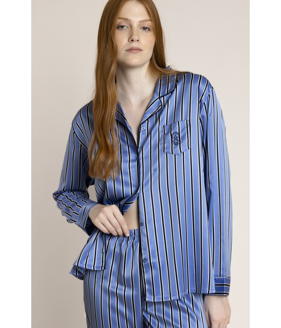 Pijama invierno abierto mujer Admas classic raso