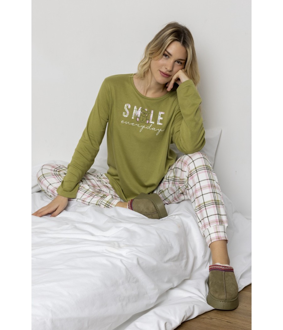 Pijama invierno mujer Admas Smile oliva