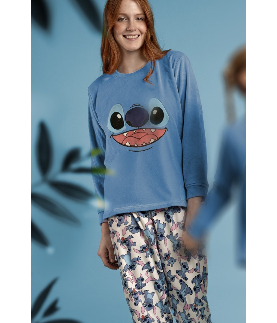 Pijama invierno mujer Disney Stitch terciopelo