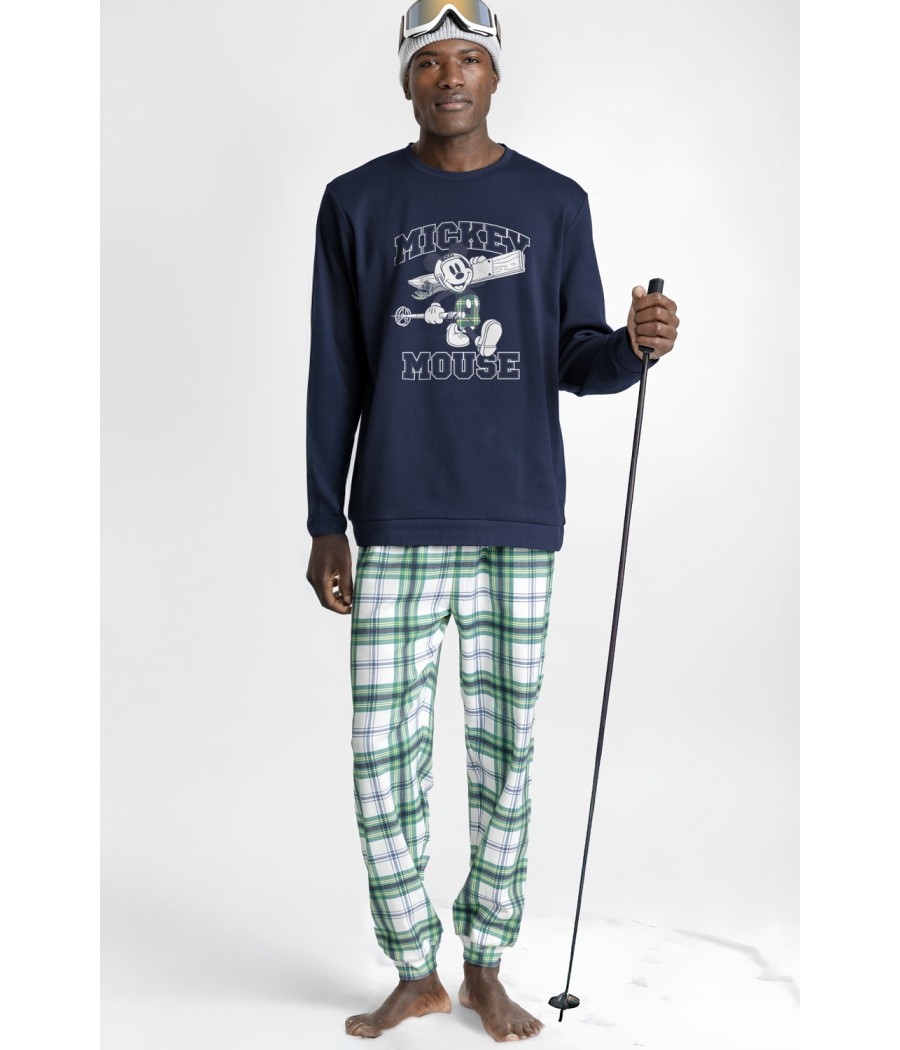 Pijama invierno hombre Disney 28 Mouse sky algodón