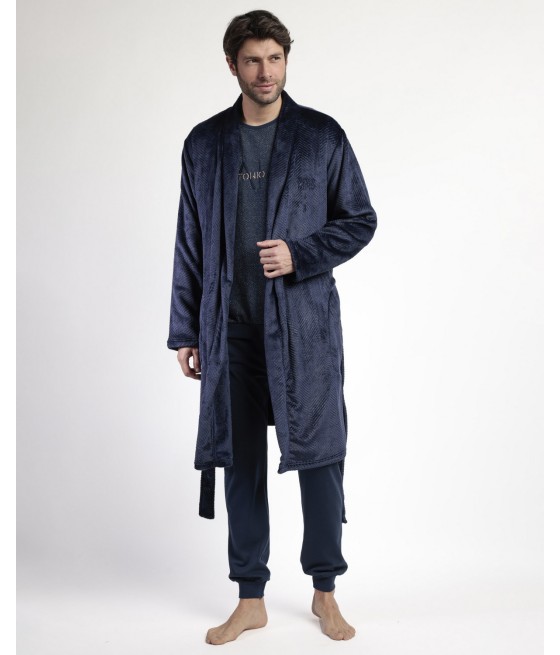 Bata invierno hombre Antonio Miró espiga azul