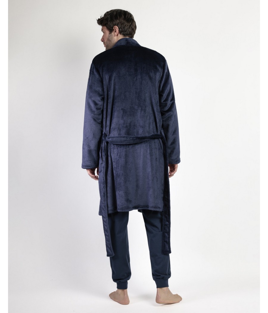 Bata invierno hombre Antonio Miró espiga azul