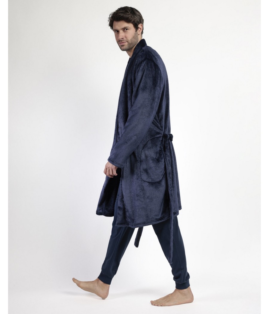 Bata invierno hombre Antonio Miró espiga azul