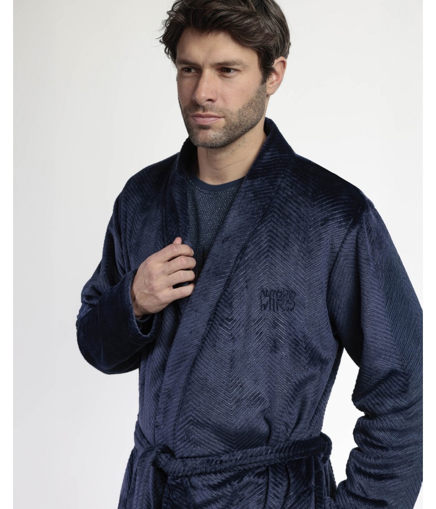 Bata invierno hombre Antonio Miró espiga azul