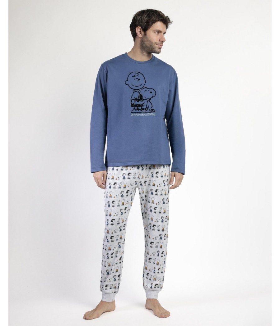 Pijama invierno hombre PEANUTS Snoopy algodón