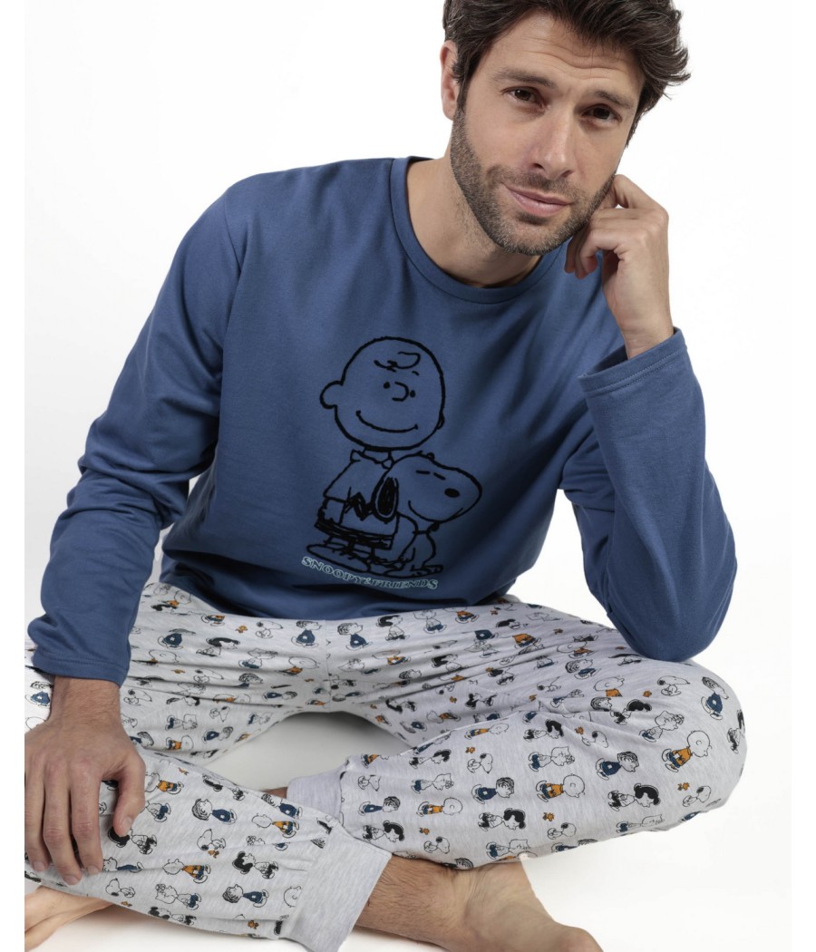 Pijama invierno hombre Snoopy My friends algodón
