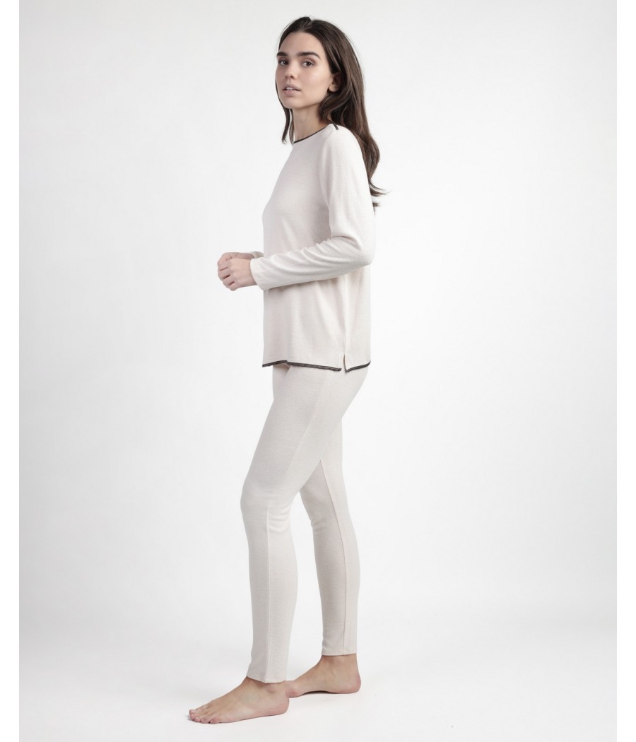 Pijama invierno mujer Admas classic beige
