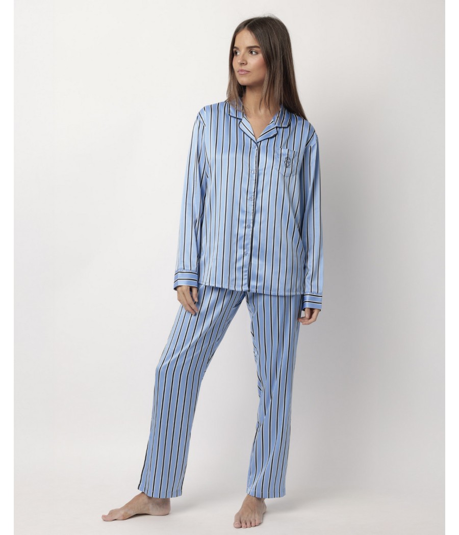 Pijama invierno abierto mujer Admas classic raso