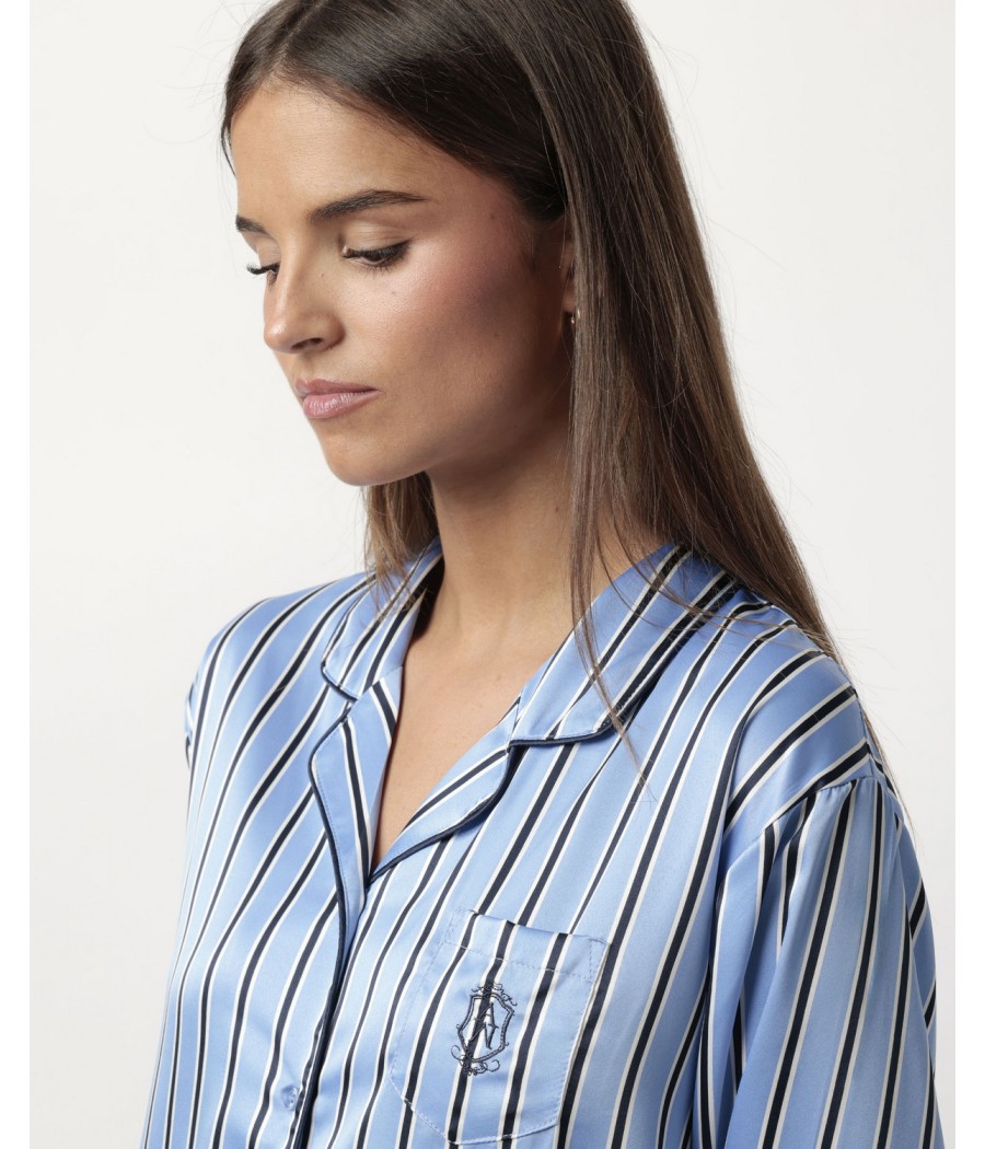 Pijama invierno abierto mujer Admas classic raso