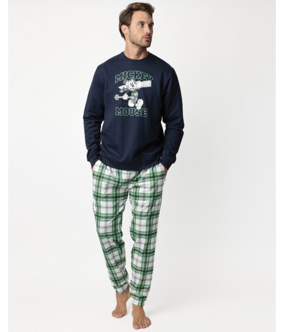 Pijama invierno hombre Disney 28 Mouse sky algodón