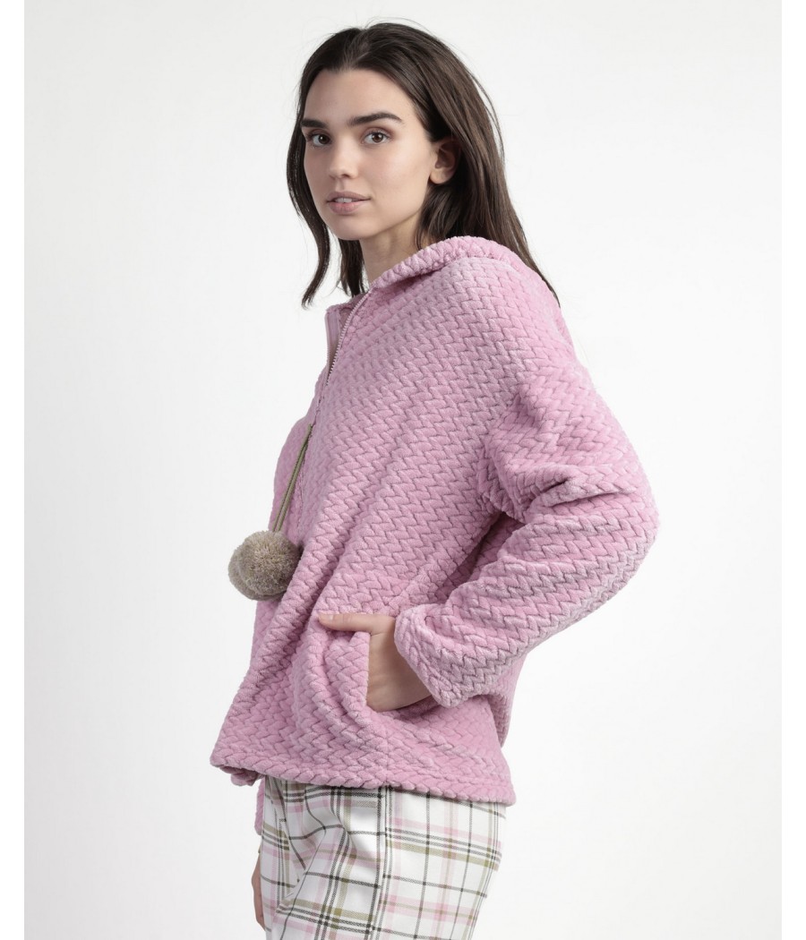 Bata invierno mujer ADMAS capucha cremallera