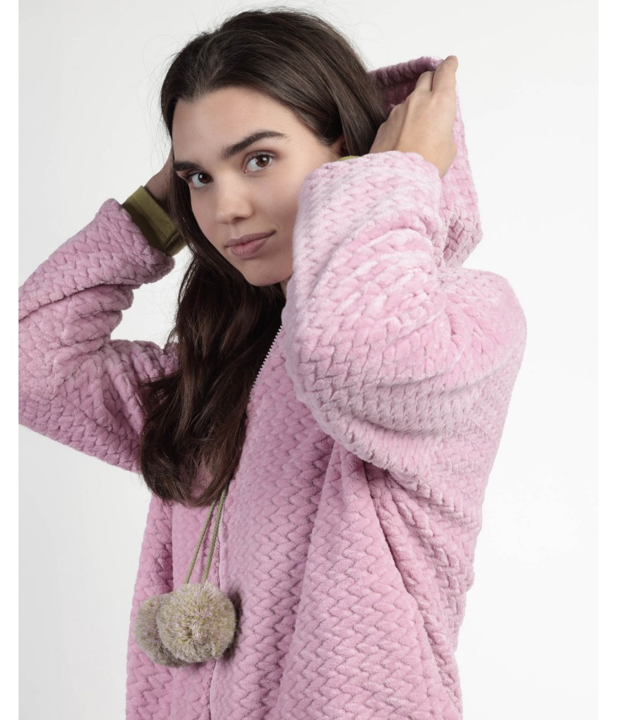 Bata invierno mujer ADMAS capucha cremallera