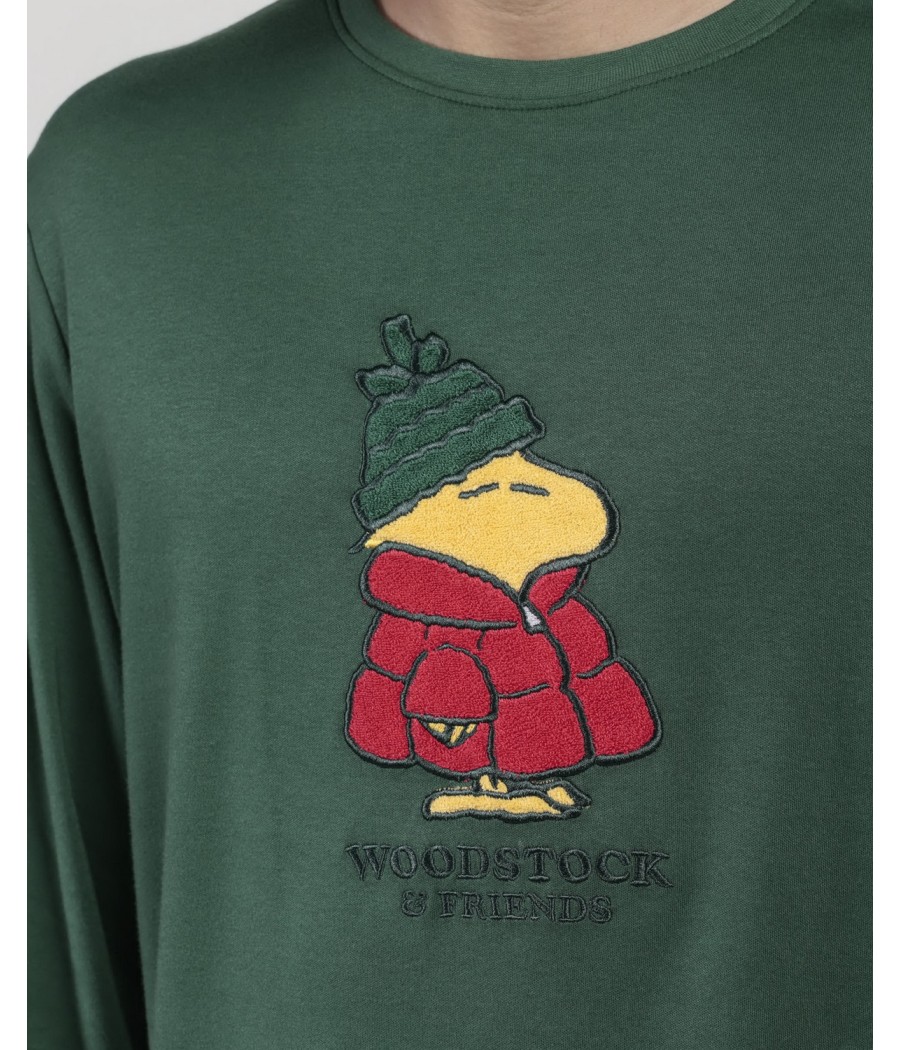 Pijama invierno hombre Peanuts familiar algodón