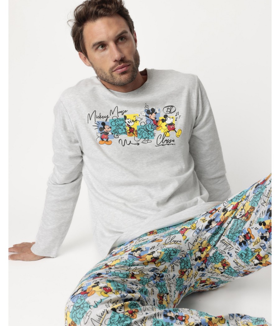Pijama invierno hombre Disney 28 Mickey clássic algodón