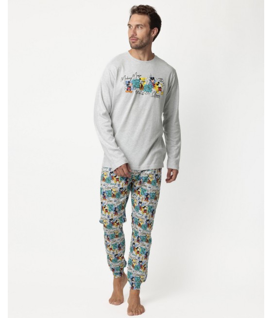 Pijama invierno hombre Disney 28 Mickey clássic algodón